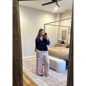 Lauren Ralph Lauren Blue Velvet Pajama Top Size XL